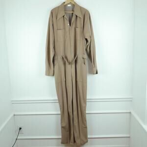 Vintage 70s Mens 46 Tall Jumpsuit Coveralls Leisure Suit Disco Collar Velveteen